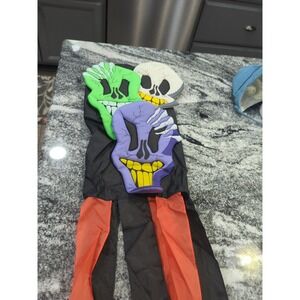 Vintage Halloween Windsock - Purple Green And White Skeleton